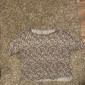 American Eagle Leopard Print Sheer Tee